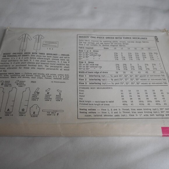 Vintage 1960s Simplicity Sz 14 6261 cut pattern - Picture 2 of 2